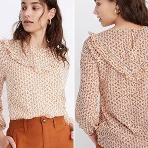 Madewell Ruffle yoke Prairie top size XS